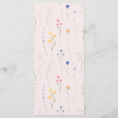 Moderne einfache Wildblume Blumenhochzeit Menükarte (Rückseite)