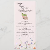 Moderne einfache Wildblume Blumenhochzeit Menükarte (Vorderseite)