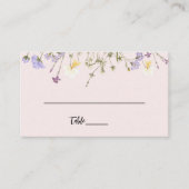 Moderne einfache Wildblume Blumenhochzeit Platzkarte (Vorderseite)