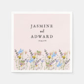 Moderne einfache Wildblume Blumenhochzeit Serviette (Vorderseite)