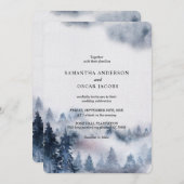 Moderne, einfache Winterblau- und Weißwaldeinladun Einladung (Vorne/Hinten)