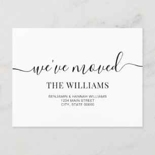 Moderne, einfache wir haben neue Zuhause-Moving Ankündigungspostkarte