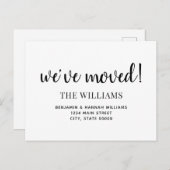 Moderne, einfache wir haben neue Zuhause-Moving Ankündigungspostkarte (Vorne/Hinten)