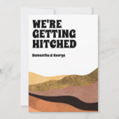 Moderne, einfache wir werden Hitched Boho Wedding Save The Date (Vorderseite)