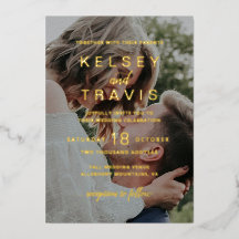 Moderne einfache zwanglose Foto-Hochzeit Gold