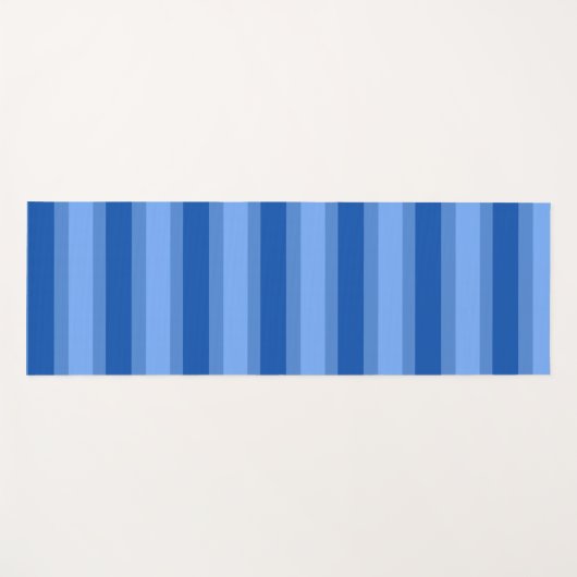 Moderne einfache Zwei-Tone Stripe Geometrie blaue  Yogamatte (Vorderseite (Horizontal))