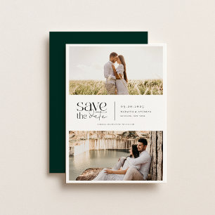 Moderne Einfachheit 2 Foto Hochzeit Save The Date