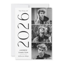 Moderne Einfachheit 3 Foto Klasse 2023 Abschluss