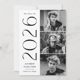 Moderne Einfachheit 3 Foto Klasse 2023 Abschluss Ankündigung