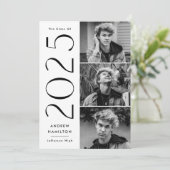 Moderne Einfachheit 3 Foto Klasse 2023 Abschluss Ankündigung (Stehend Vorderseite)