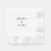 Moderne Einfachheit B/W Hochzeit Serviette (Vorderseite)