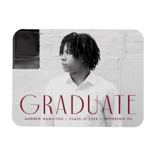 Moderne Einfachheit Burgund Foto Abschluss Magnet