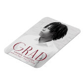 Moderne Einfachheit Burgund Foto Abschluss Magnet (Linke Seite)