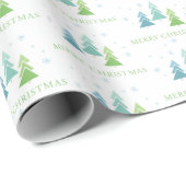 Moderne Einfachheit Holiday Trees Frohe Weihnachte Geschenkpapier (Rolleneckpunkt)
