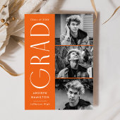 Moderne Einfachheit Orange 3 Foto Abschluss Ankündigung