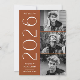 Moderne Einfachheit Rost 3 Foto 2023 Abschluss Ankündigung