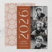 Moderne Einfachheit Rost 3 Foto 2023 Abschluss Ankündigung (Vorne/Hinten)