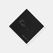 Moderne Einfachheit Schwarz bei letzter Hochzeit Serviette (Ecke)