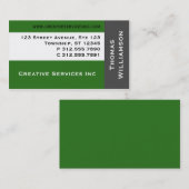 Moderne Einfachheits-Grün-Visitenkarten Visitenkarte (Vorne/Hinten)