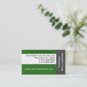 Moderne Einfachheits-Grün-Visitenkarten Visitenkarte (Stehend Vorderseite)