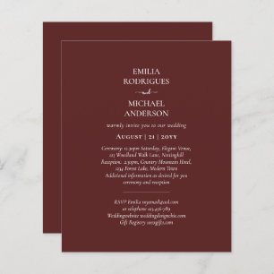 Moderne einfarbige Hochzeit in einem Budget