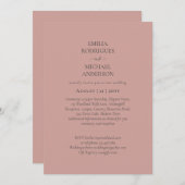 Moderne einfarbige Hochzeit in einem Budget Einladung (Vorne/Hinten)