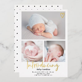 Moderne Einführung der Schwarz-weißen Geburt von 3 Folieneinladung