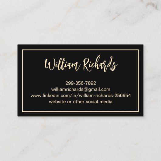 Moderne Einführung in das Berufliche Foto Visitenkarte (Rückseite)