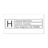 Moderne eingerahmte Monogramm-Rücksendeadresse Permastempel (Design)
