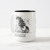 Moderne Einhornkids Personalisierte Färbung Zweifarbige Tasse (Vorderseite Links)
