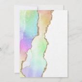 Moderne Einhornpastellblende Einladung zur Hochzei (Rückseite)