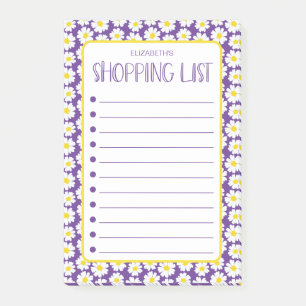 Moderne Einkaufsliste mit Gänseblümchen Post-it Klebezettel