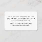 Moderne Einkaufsmöglichkeiten im Lebensmittelgesch Visitenkarte (Rückseite)