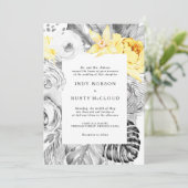 Moderne einladende Tropische Hochzeit Einladung (Stehend Vorderseite)