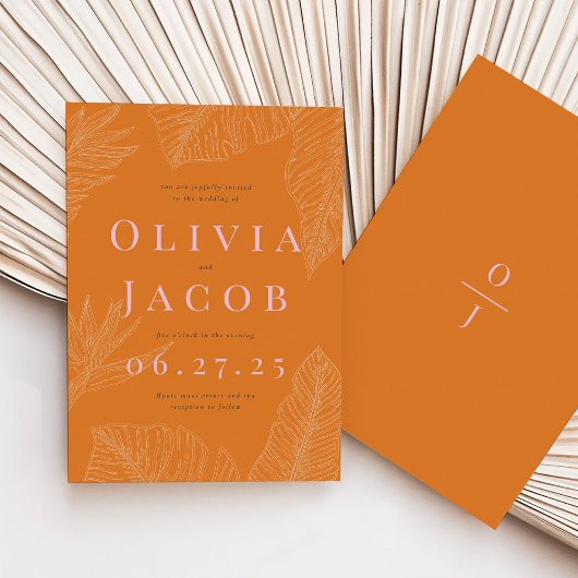 Moderne einladende Tropische Hochzeit Einladung