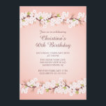 Moderne Einladung<br><div class="desc">Gründen Sie Ihr modernes Geburtstags-Party weg vom Recht mit unserer hübschen rosa Kirschblüten-Blumen-Party Einladung, die zeitgenössisches hübsches rosa Blumen-Set auf einem rosa Steigungshintergrund kennzeichnet. Drehen Sie unser Geburtstags-Party für Erwachsene vorbei um, um ein Zusammenbringen zu finden zurück gefärbt für eine spezielle ExtraTouch! Verfügbar in unserem Geschäft in einer Vielzahl der...</div>