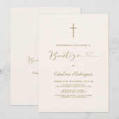 Moderne Einladung De Bautizo Hija Girl Taufe (Vorne/Hinten)