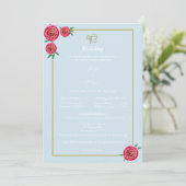 Moderne Einladung der Roten Flora (Sikh Ek Onkar) (Stehend Vorderseite)