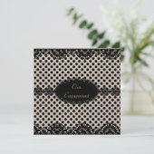 MODERNE EINLADUNG DER SCHWARZEN SPOTTENGAGEMENT-PA (Stehend Vorderseite)