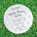 Moderne Einladung für eine Baby-Golf-Ball-Babydusc<br><div class="desc">Niedliche Jungen Duscheinladung mit einem runden die Kreis-Golfball. Dreh unsere moderne Babydusche für einen kleinen Jungen vorbei,  um eine passende Rückenlehne für eine besondere Touch zu sehen.</div>