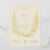 Moderne Einladung mit Blumenkranz (Vorderseite)