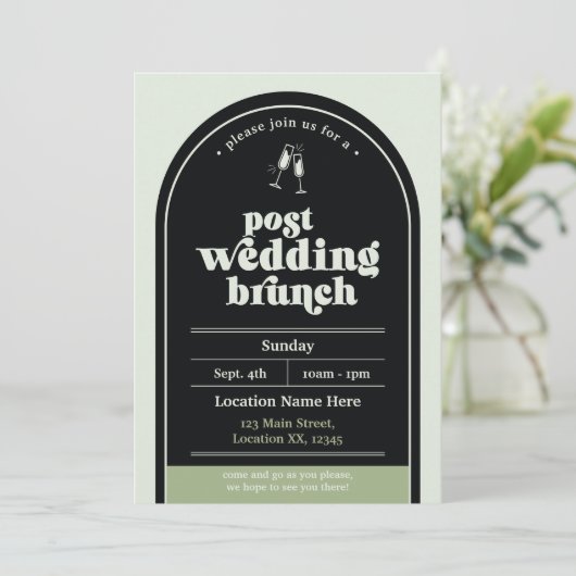 Moderne Einladung nach Hochzeiten (Stehend Vorderseite)