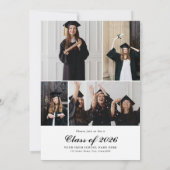 Moderne Einladung von Abschlüssen mit mehreren Fot (Rückseite)