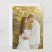 Moderne Einladung von Boho Pantone & Gold Hochzeit (Rückseite)