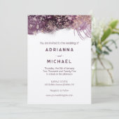 Moderne Einladung zu Lila- und Goldhochzeiten (Stehend Vorderseite)