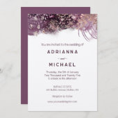 Moderne Einladung zu Lila- und Goldhochzeiten (Vorne/Hinten)