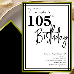 Moderne Einladung zum 105. Geburtstag in Schwarz G