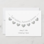 Moderne Einladung zum 10. Hochzeitstag (Rückseite)