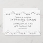 Moderne Einladung zum 15. Crystal Wedding Jubiläum (Vorne/Hinten)