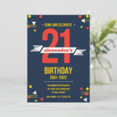 Moderne Einladung zum 21. Geburtstag (Stehend Vorderseite)